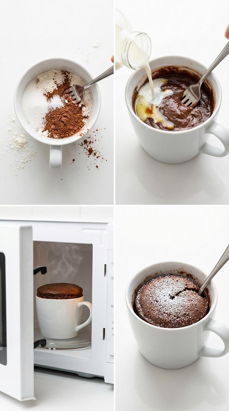 mug cake recipe microwave 2 minutes steps